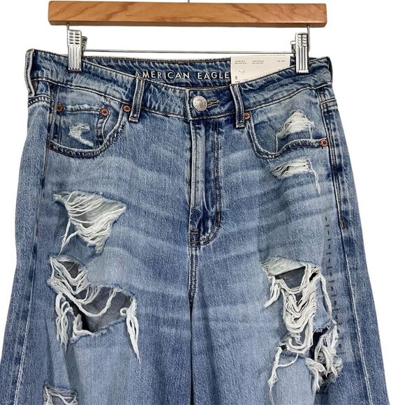 American Eagle Outfitters Distressed High Rise Skater Jeans 8 Short - Picture 3 of 9